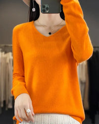 Bianca | Feiner Merino Pullover - Orange