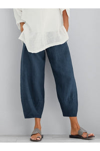 Ragnhild | Damen Weite Hose Knöchellang Lockere Passform - Blau