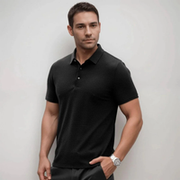 Raphael | Herren Strukturiertes Freizeit Poloshirt - Schwarz