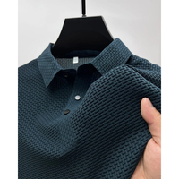 Raphael | Herren Strukturiertes Freizeit Poloshirt - Marineblau