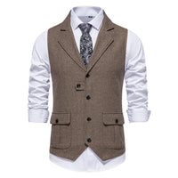 Reinhold | Herren Vintage Weste mit Knöpfen - Braun