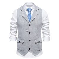 Reinhold | Herren Vintage Weste mit Knöpfen - Grau