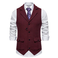 Reinhold | Herren Vintage Weste mit Knöpfen - Weinrot
