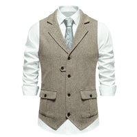 Reinhold | Herren Vintage Weste mit Knöpfen - Beige