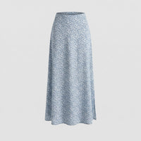 Maxirock Damen Floral - Hellblau