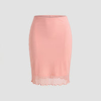 Hannah | Damen Chiffon Bleistiftrock Volant – Chiffon Rock Bleistift Leicht 2026 - Rosa