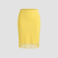 Hannah | Damen Chiffon Bleistiftrock Volant – Chiffon Rock Bleistift Leicht 2026 - Gelb