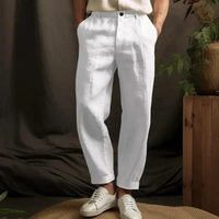 Rene | Herren Luftige Leinen Hose - Weiß