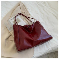 Annika | Retro PU-Leder Tote Bag Damen geräumige Schultertasche - Rot