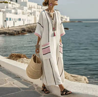 Selma | Elegantes Maxikleid - Braunrosa