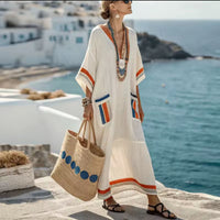 Selma | Elegantes Maxikleid - Blauorange