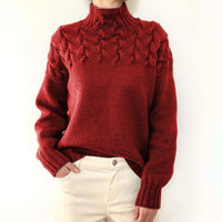 Elva | Gemütlicher Damen-Rollkragenpullover - Rot