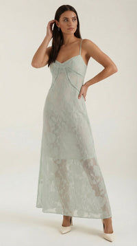 Valentina | Maxikleid - Salbeigrün