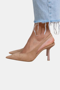 Rosemarie | Damen Slingback Pumps mit spitzer Kappe - Braun