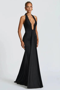 Bernadette | Damen Maxikleid – Klassisches Elegantes Maxi Kleid - Black