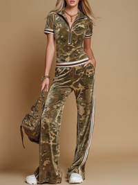 Rosita | Damen Camouflage Trainingsanzug Set - Grün