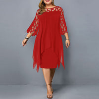 Cathryn - Stilvolles Midikleid für größere Größen - Rot