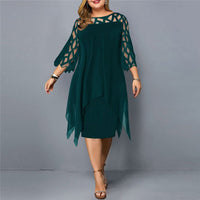 Martina | Damen Elegantes Tailliertes Kleid - Grün