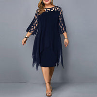 Martina | Damen Elegantes Tailliertes Kleid - Blau