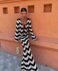 Saskia | Häkel-Maxikleid - Schwarz