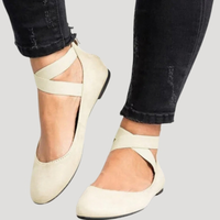 Saskia | Damen Riemchen Ballerinas - Weiß