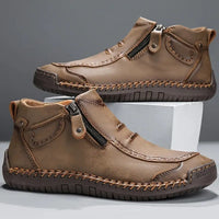 Saxon | Herren handgenähte Leder Knöchelschuhe - Khaki