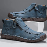 Saxon | Herren handgenähte Leder Knöchelschuhe - Blau