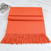 Schal Frauen Fransen Winter - Orange