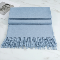 Schal Frauen Fransen Winter - Himmelblau