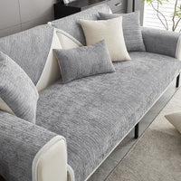 Sofa Bezug Chenille Waschbar Haustierfreundlich - Gray