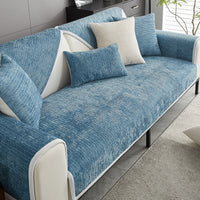 Sofa Bezug Chenille Waschbar Haustierfreundlich - Blau