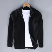 Ruben™ | Lässige Zip-Up Strickjacke - Schwarz