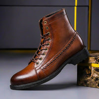 Sebastian | Herren Premium Italienische Echtleder Stiefel - Cognacbraun