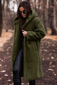 Selina | Damen Modische Kapuze Teddyjacke - Grün