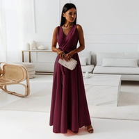 Selma | Elegantes Wickel Maxikleid - Burgunderrot