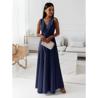 Selma | Elegantes Wickel Maxikleid - Marineblau