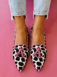 Seraphima | Damen Spitzer Loafer mit Quasten - Rosa