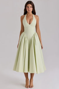 Shannah | Damen Midikleid Elegant Feminin Festlich - Grün