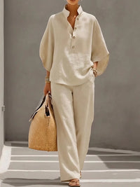 Lena | Bequemes Leinen-Set für jeden Tag - Sand