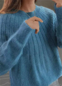 Sandra | Damen Klassiker Kaschmirpullover - Blau