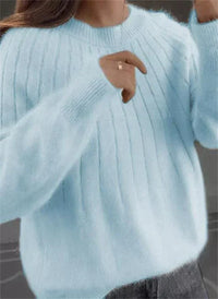 Sandra | Damen Klassiker Kaschmirpullover - Hellblau