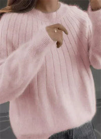 Sandra | Damen Klassiker Kaschmirpullover - Hellrosa