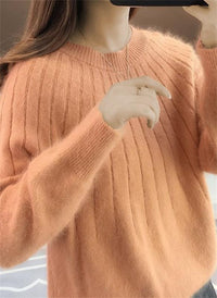 Sandra | Damen Klassiker Kaschmirpullover - Orange