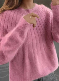 Sandra | Damen Klassiker Kaschmirpullover - Rosa