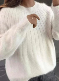Sandra | Damen Klassiker Kaschmirpullover - Weiß
