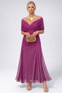 Sophie | Leichtes Elegantes Blumen Midikleid - Fuchsia