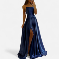 Margaret | Damen Elegantes Hochzeitsgäste Maxikleid - Blau