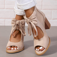 ADRIANA | Damen Sandalen Schleife - Khaki