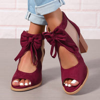 ADRIANA | Damen Sandalen Schleife - Rot