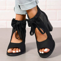 ADRIANA | Damen Sandalen Schleife - Schwarz